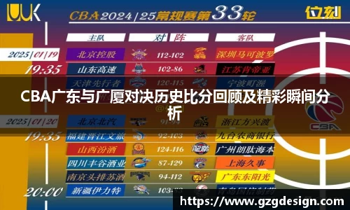 CBA广东与广厦对决历史比分回顾及精彩瞬间分析